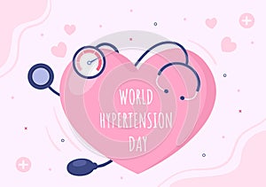 World Hypertension Day Vector illustration Commemorated Every May 17 to Symptoms and Prevention Blood Pressure Health