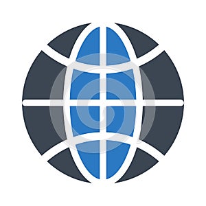 World glyph colour vector icon