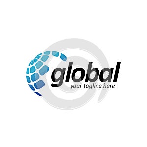 World icon global logo design template