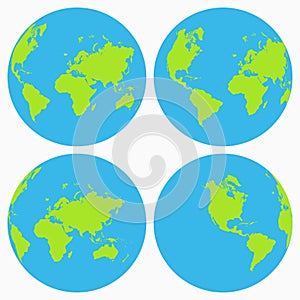 World icon set. Earth globe collection, planet. Vector.