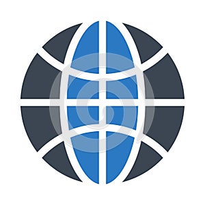 World glyph colour vector  icon