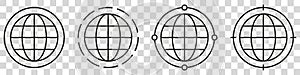 World icons set. World planet earth icon collection. Globes with world maps symbol