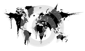 World ink splatter vector illustration