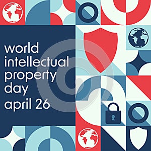 World Intellectual Property Day. April 26. Holiday concept. Template for background, banner, card, poster with text