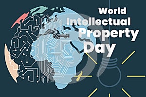 World intellectual property day poster illustration