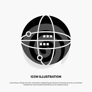 World, Internet, Computing, Globe Solid Black Glyph Icon