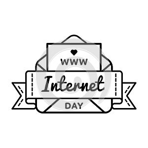 World Internet day greeting emblem