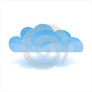 Polygonal cloud computing concept with shadow.