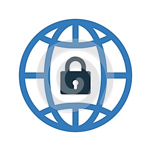 World Internet, protection, security icon