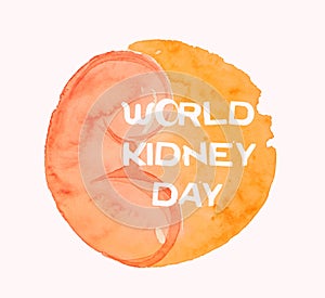 World Kidney Day brushy watercolor poster, square format