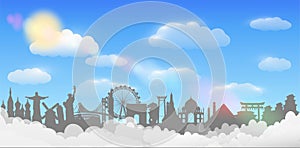 World landmark cloud sky background travel concept