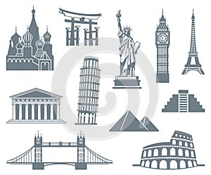 World Landmark Icon Set