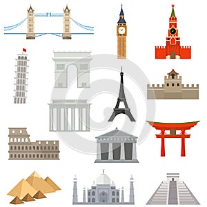 World Landmark Icon Set