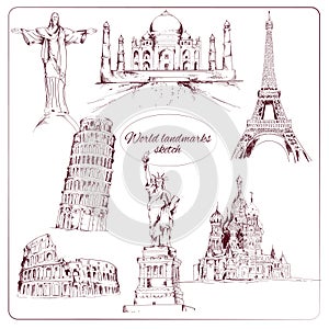 World landmark sketch