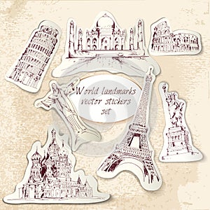 World landmark stickers