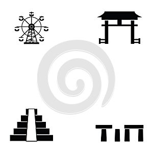 World landmarks icon set