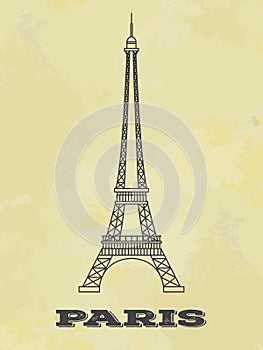 World landmarks. Paris. France. Eiffel tower vector