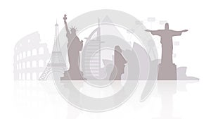 world landmarks silhouettes