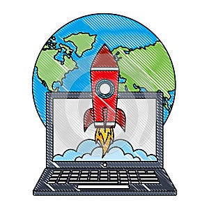 World laptop rocket launch start up innovation success