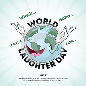 World laughter day background with the earth laughing