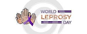 World Leprosy Day vector illustration with awareness ribbon photo