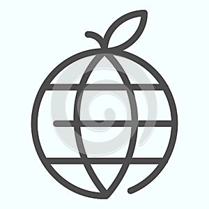 The world line icon. Planet Earth vector illustration isolated on white. Globe outline style design, designed for web