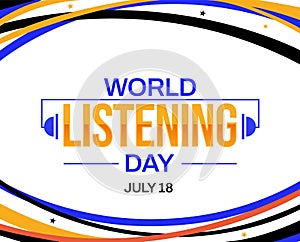 World Listening Day wallpaper with colorful typography and design. Listening day concept design