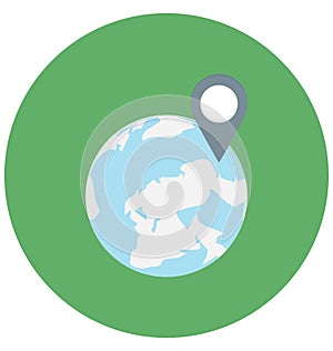 World Location Color Vector icon which can be easily modified or edit