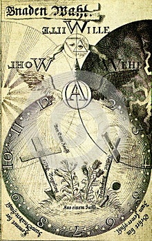 hermetic theosophical illustration of light and darkness by jacob bohme