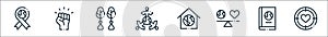 world love line icons. linear set. quality vector line set such as target, book, balance, house, around the world, reforestation,