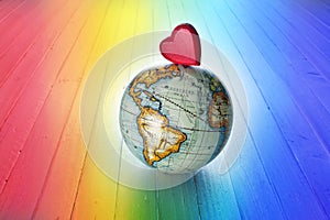 World Love Rainbow Heart Background