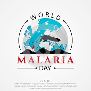 World Malaria Day vector background letter for element design on the white background