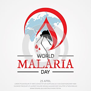 World Malaria Day vector background letter for element design on the white background