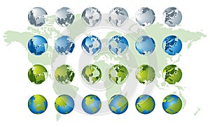 World map, 3D globe series