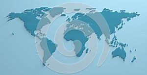 World Map 3D shape image illustration