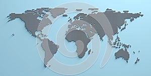 World Map 3D shape image illustration