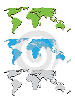 World map 3d vector templates