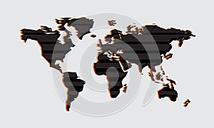 World map abstract, continents, North and South America, Europe and Asia, Africa and Australia. Vector silhouette, flat