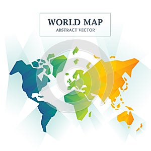 World Map Abstract Full Color