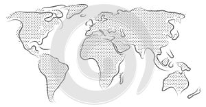 World map abstract isolated on white background.