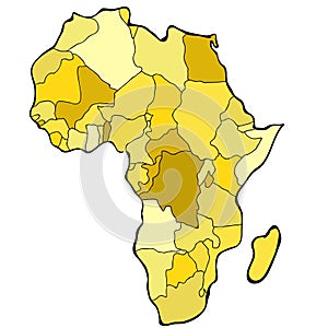 World map of Africa continent. vector illustration