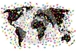 World map airline flights