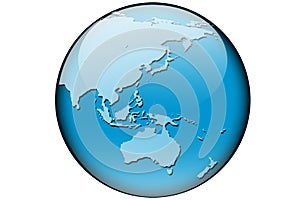 World map asia and australia
