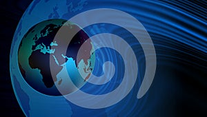 World map Background. A world globe on blue background
