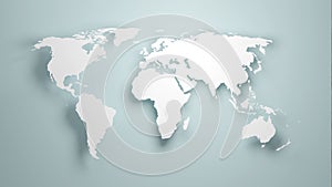 World map banner concept. Detailed flat map of continents. 3d rendering