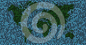 World map on Binary numbers