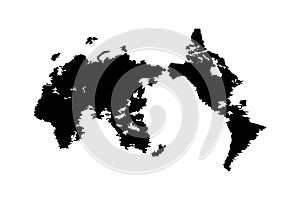 World Map in Black Color Vector Illustration