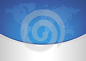 World map on blue background