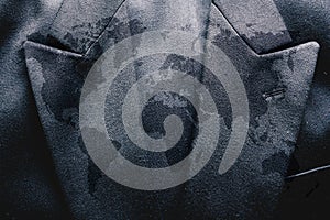 World map on business suit background