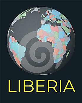World map centered to Liberia.